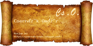 Csernák Omár névjegykártya